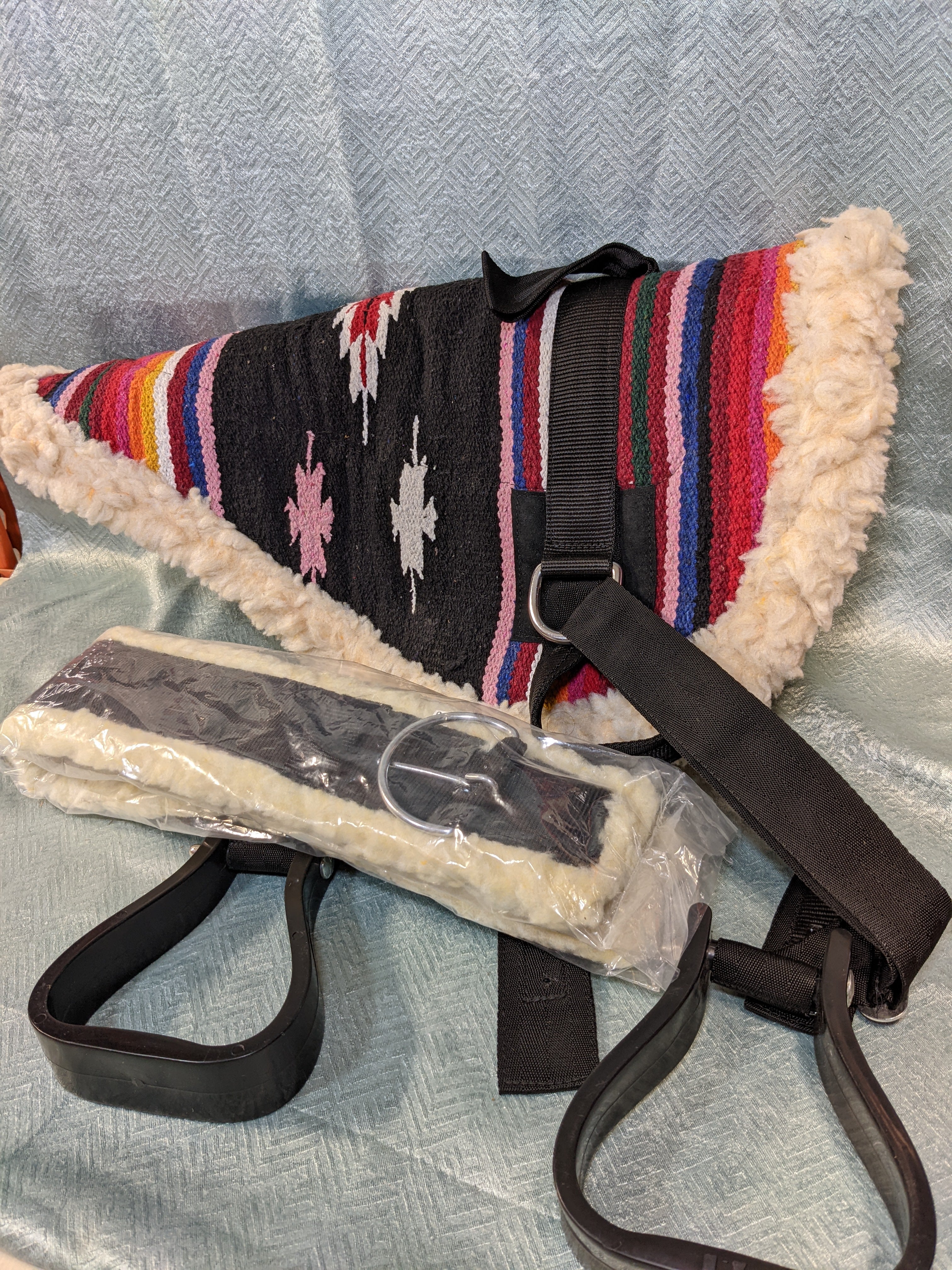 Horse Western Saddle Treeless Fleece Padded Bareback Pad Stirrups (7580088107246)